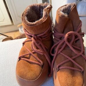 NEW IKKII Now Inuikki Men's Cognac Suede Snow Water & Winter proof Boots BEST❄️